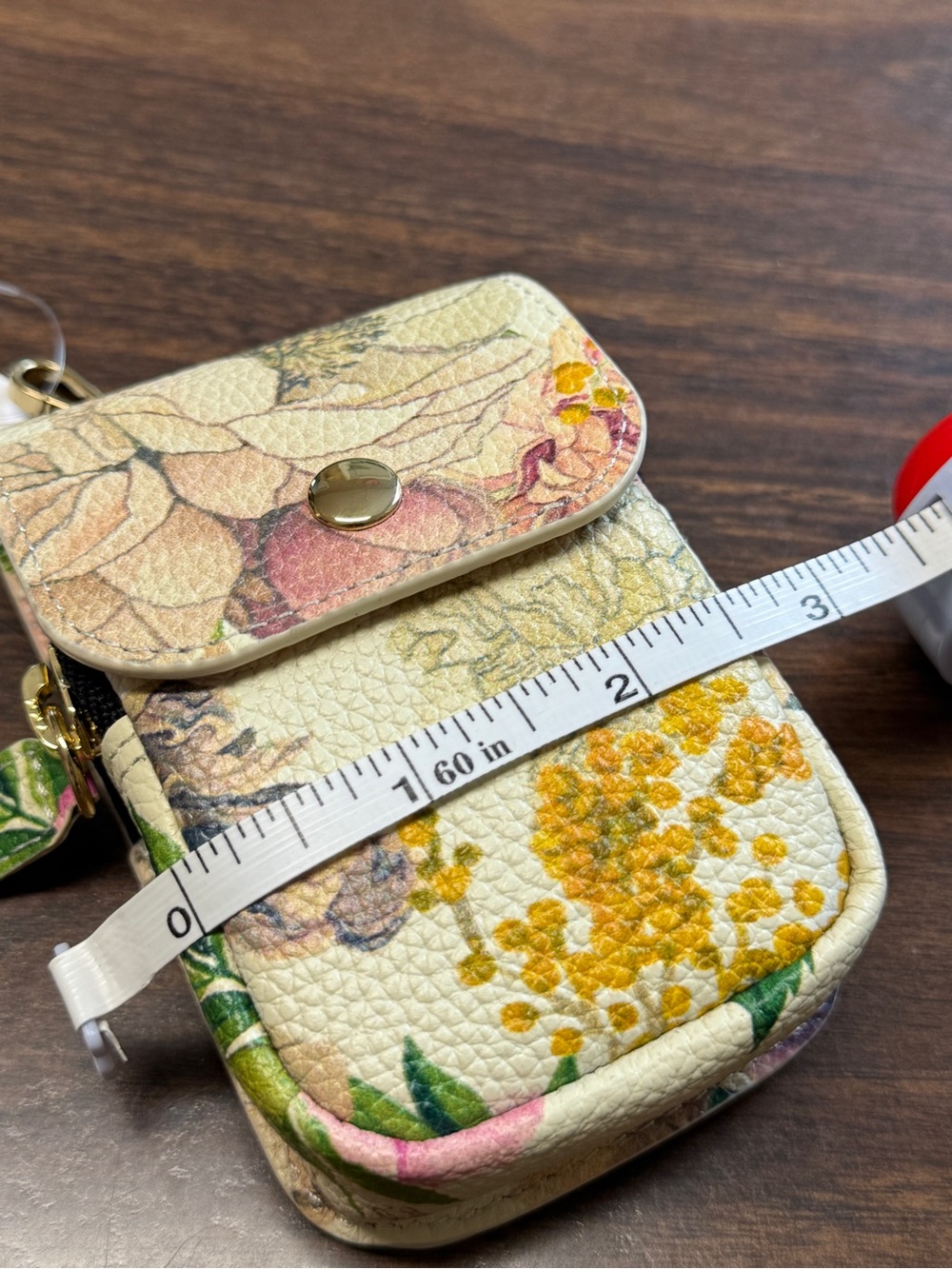 Bandolier Ceci River Floral Magnet Pouch in Ivory Floral with Gold Accents - Picture 11 of 14